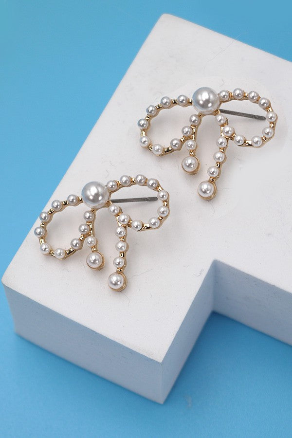 Pearl Bow Earrings