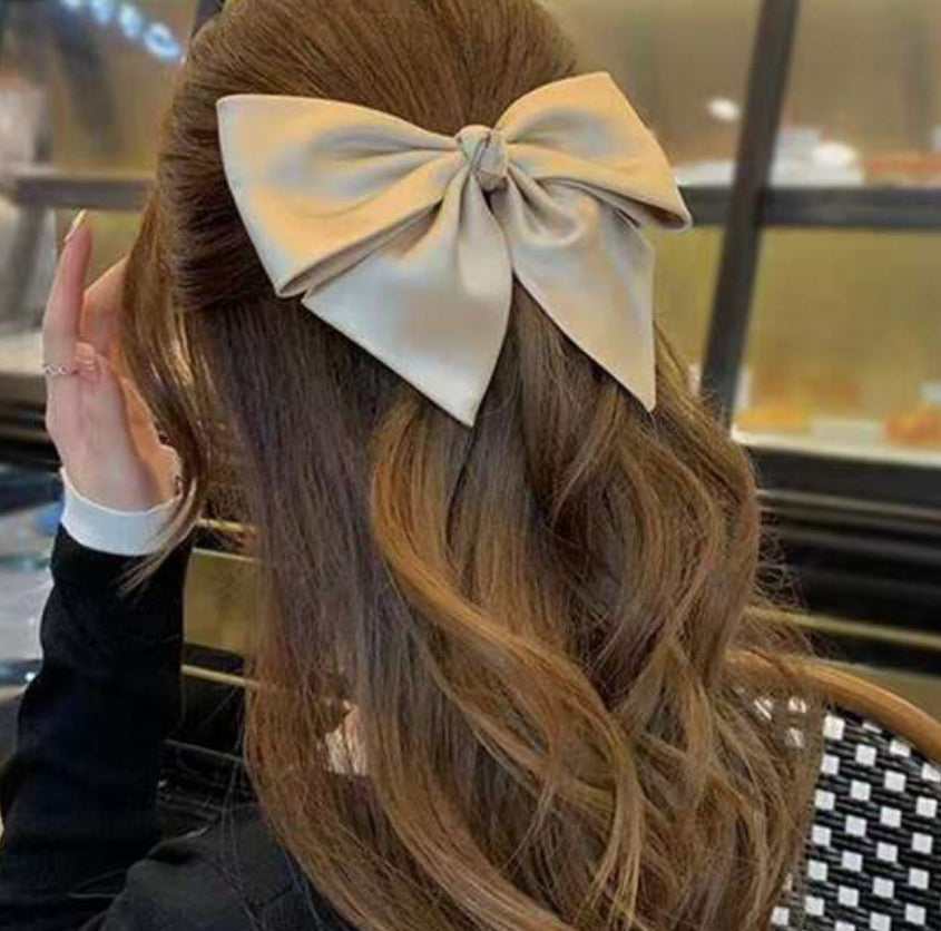 Large Satin Bow Barrette
