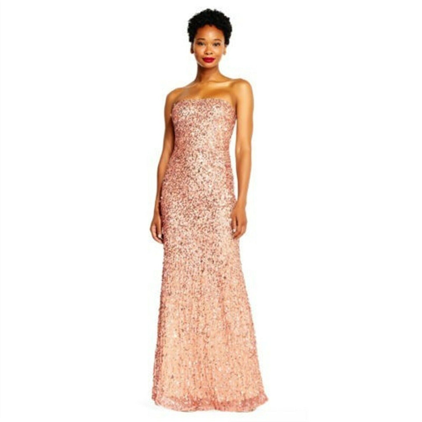 Strapless Gold Sequin Gown