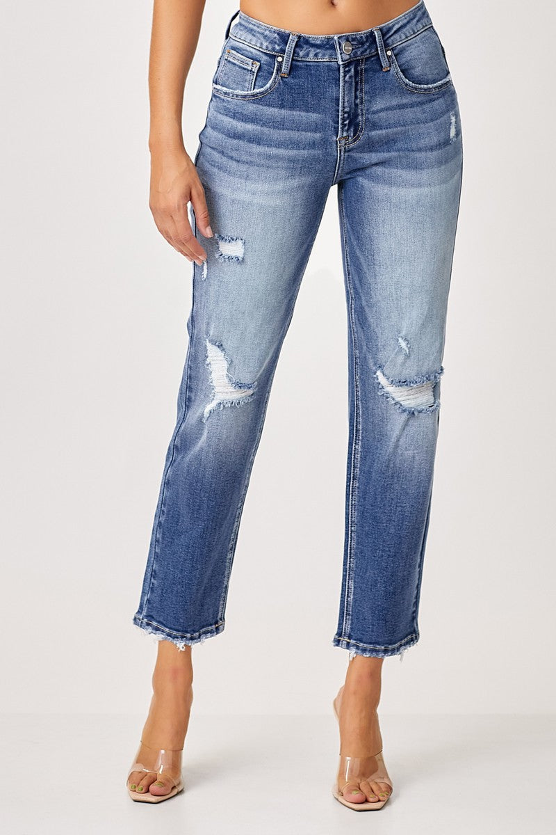 Risen Boyfriend Jeans - MidRise