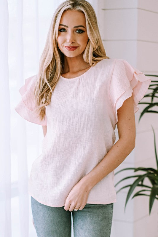 Ruffle Sweet in Pink Top