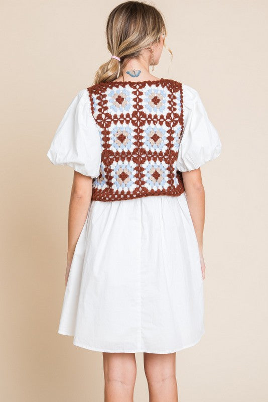 Out West Crochet Vest Dress