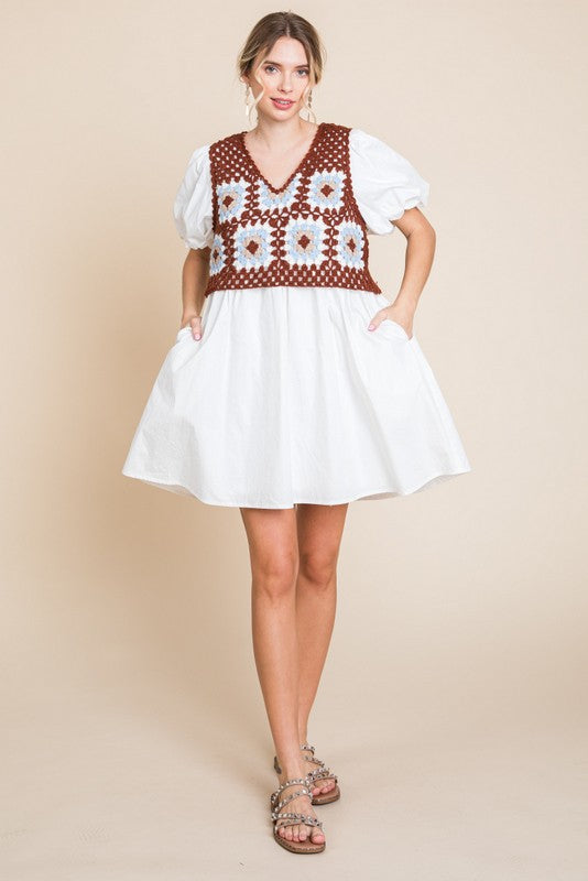 Out West Crochet Vest Dress