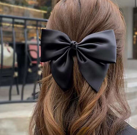 Large Satin Bow Barrette