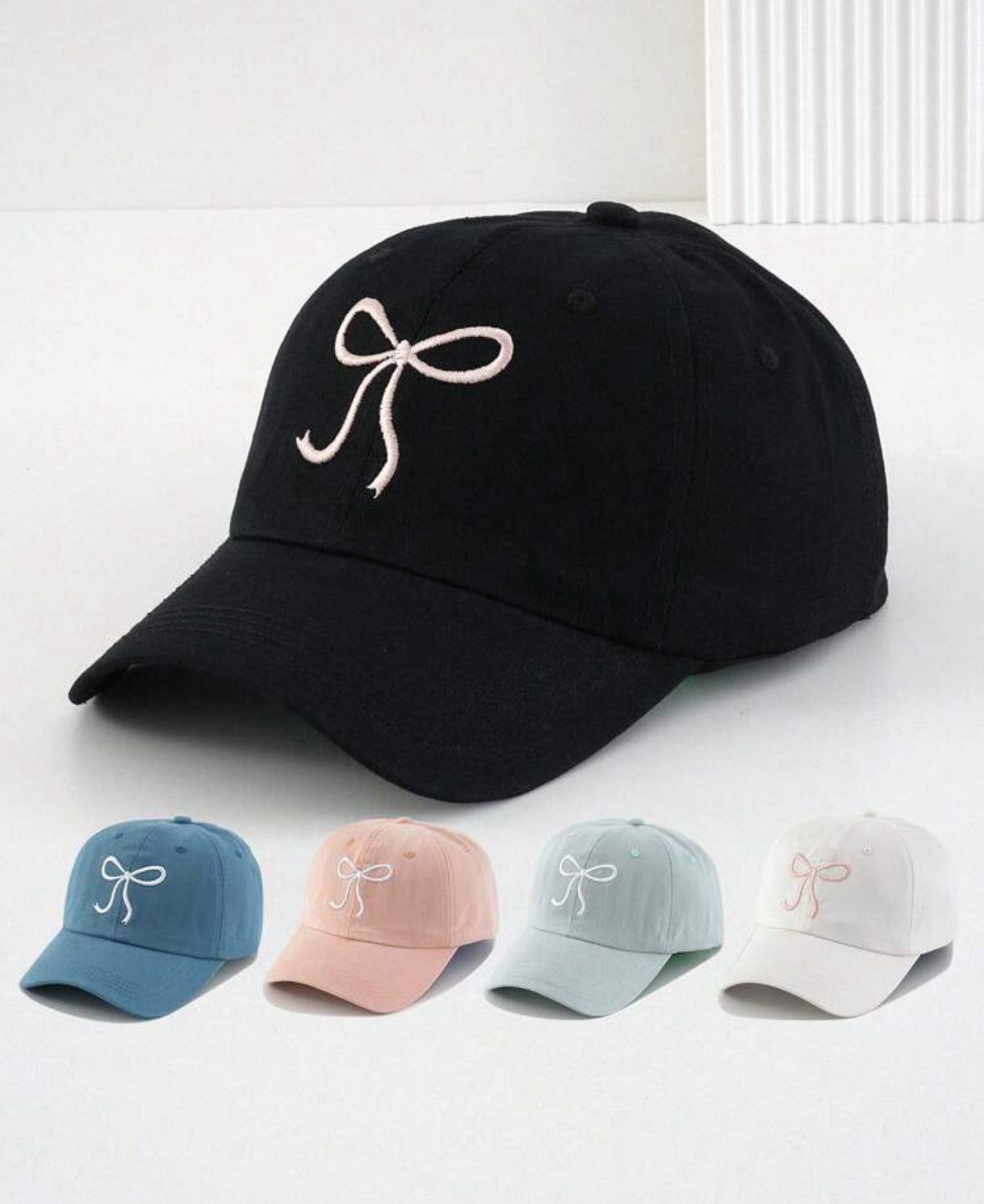 embroidered bow cap