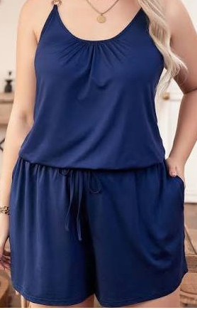 spaghetti strap romper NAVY