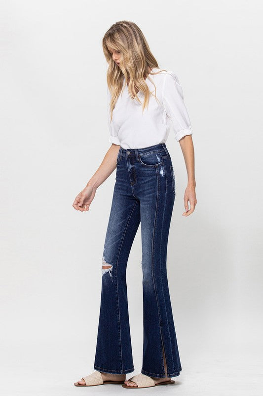High Rise Distressed Flares